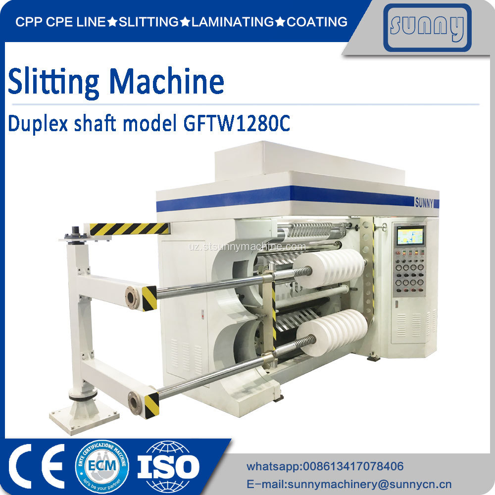 Ikki tomonlama Markazning Slitter Rewinder