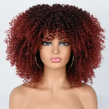 wholsale afro kinky curly synthetic short hair wig