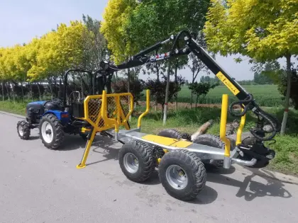 log wood timber crane loader log trailer