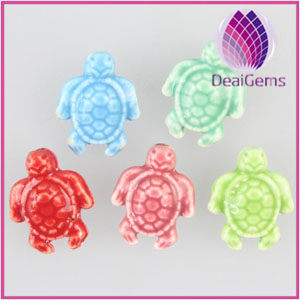 Bead porcelain15x18mm turtle.