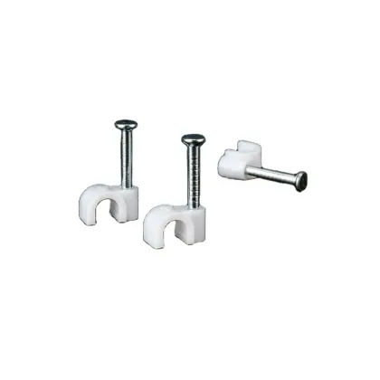 Plastic White Circle Electric Wire Cable Clips