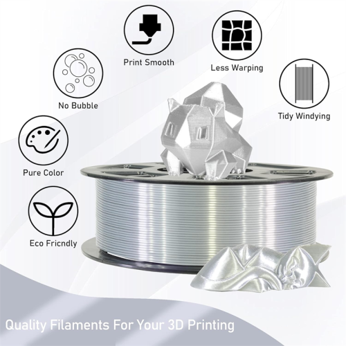 Silk PLA Filament 1.75mm-Shiny Metallic Finish