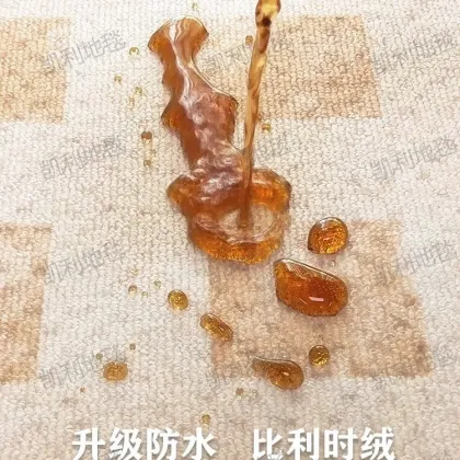 Simple Cream Velvet Living Room Carpet with Water