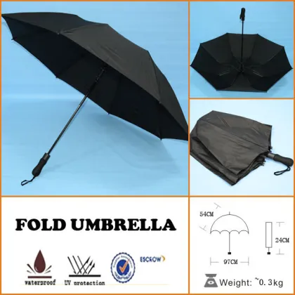 Shenzhen manufacturer Lanbo windproof 2 fold umbrella with fiberglass ribs