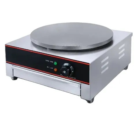 Professional Electric Crepe Maker: Single-Head Machine with Wooden Spreader for Perfect Crepes