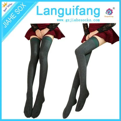 High quality New Design Cotton girls long sock girl knee high sock