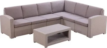 Patio Leisure Corner Rattan Set Outdoor Wicker Sofa
