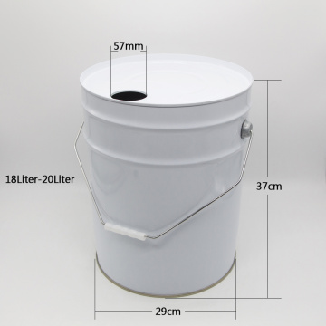 Industrial use metal bucket with spout cap