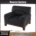 Sofá individual de cuero negro serie T5