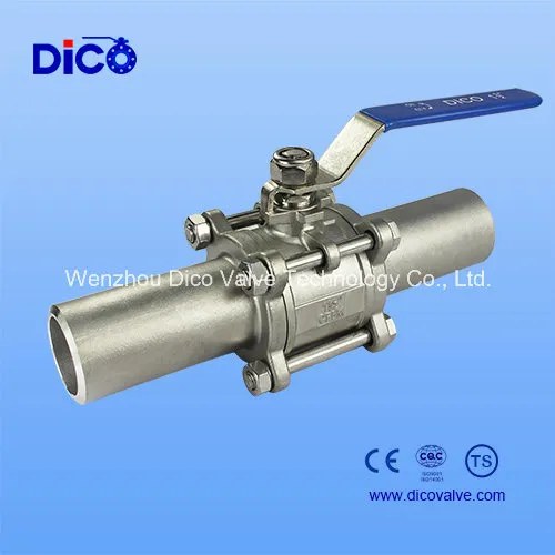 Water Treatment Butt Weld End 3PC Ball Valve
