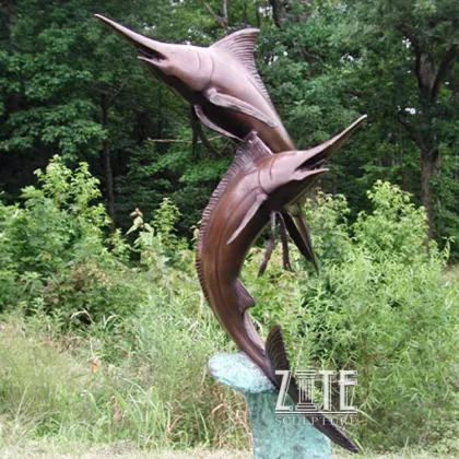 Custom garden decoration bronze swordfish statue