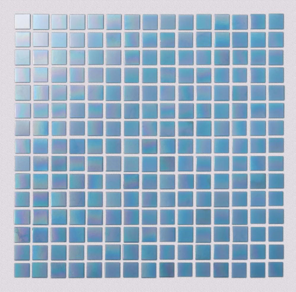 Light Blue Glass Mosaic Tiles For Hotel, Blue Pearl Mosaic Tile