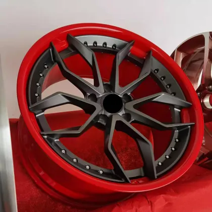 Black Red Racing Car Forged Wheels 5X112 - Professional Factory Custom Sport Car Rims