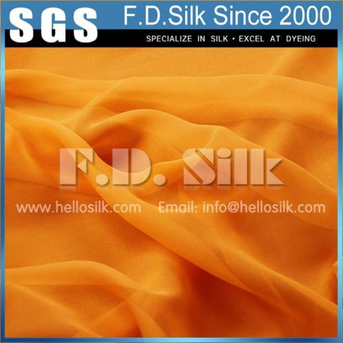 8MM Silk Georgette Fabric Width 45" Orange No.37 Color