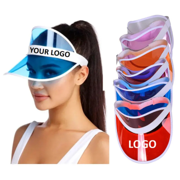 Custom Logo Transparent and Colorful PVC Sun Visor Caps for Summer Promotion at Affordable Prices