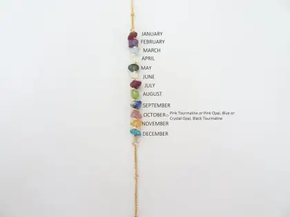 Customizable Personalized Family Birthstone Bracelet: A Unique Raw Crystal Gift for Mom
