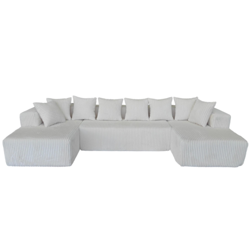 canapé en forme de U blanc comprimé