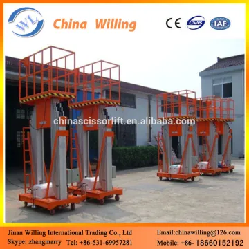 Aerial Work Platform electric moto lift drive aluminium double alloy lift WLA0.2-14