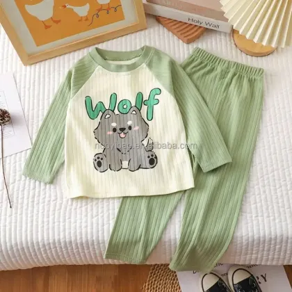 Cute Cartoon Baby Pajamas with Long Sleeves for Kids