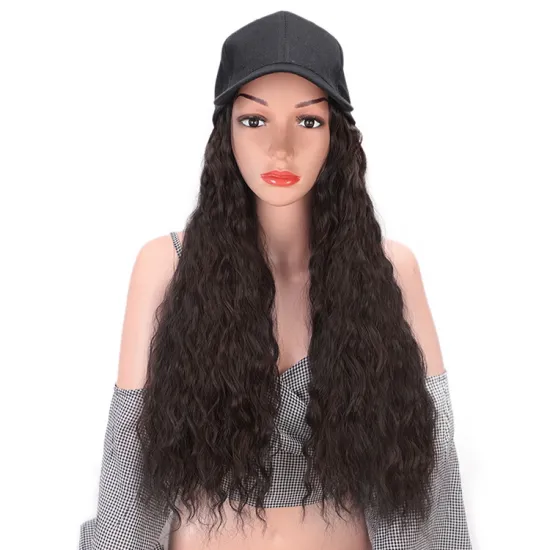 Aisi Hair Synthetic Baseball Hat with Hair Long Wave Women Hats Baseball Hat with Synthetic Hair Extensions for Girls