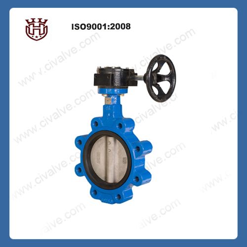 Lug type through shaft with pin butterfly valve