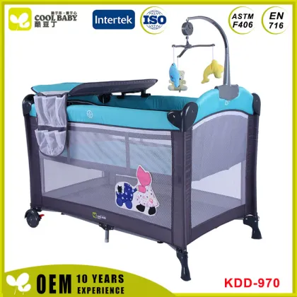 Popular New-Style Dolls Baby Playpen With Double Layer And Side Pocket
