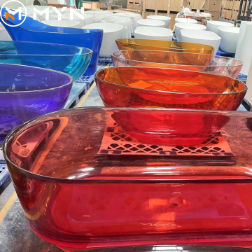 Freestanding Resin Composite Bathtub - Transparent Stand Alone Resin Bath Tub