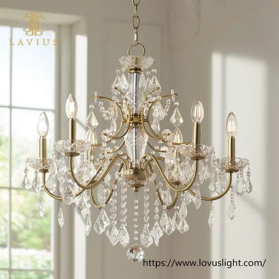 Light luxury unique vantage custom crystal chandelier & pendant light for living room
