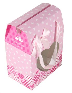 special lovely printed storage gift paper bag with PVC window