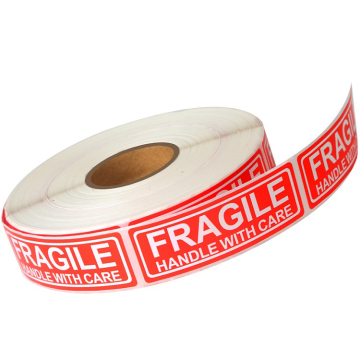 Permanent Adhesive Fragile Warning Packing Labels Roll