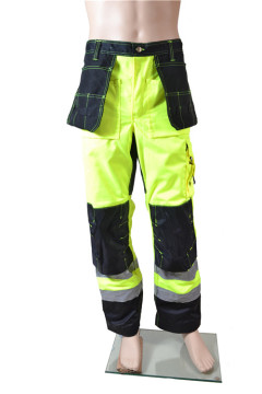 Hombres Pantalones Fluorescentes Amarillo