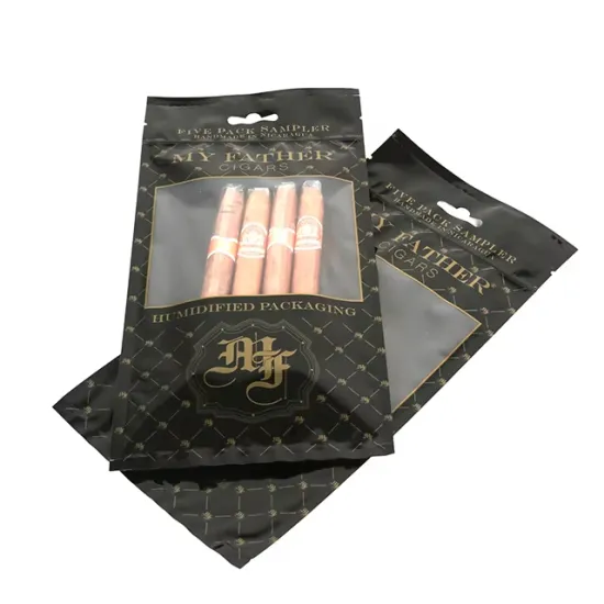 Custom Printed Gravure Food Grade PE Humidifier Ziplock Cigar Packaging Bag