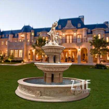 Classic Design White Marble outdoor cherub fountains