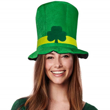 St. Patrick's Day Top Hats - Irish Shamrock Party Hats for Adults - Leprechaun Festival Accessories