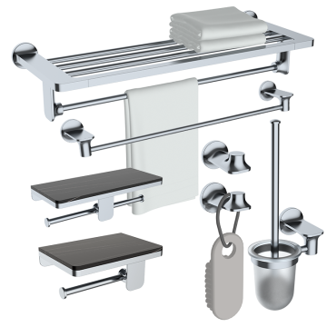 Stainless Steel Chrome Bathroom Hardware Set - Luxury Wall-Mounted Bathroom Accessories ODO-8104 Towel Rack