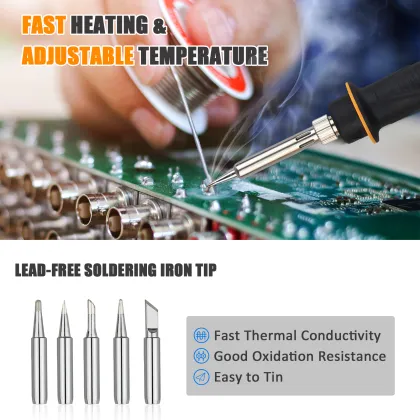 Cordless DeWalt 20V Soldering Station with LCD Display and Auxiliary Tools