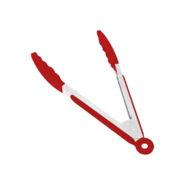 Silicone Kitchen Serving Cooking High Heat Resistant Stainless Steel Metal Food Tongs