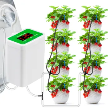 Automatic Garden Watering System: 4 Irrigation Drippers & 2 Sprinklers in Chargeable ABS Design
