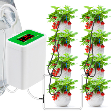 Automatisches Gartenwässerungssystem: 4 Bewässerungsnahrung und 2 Sprinkler in Chargeable ABS -Design