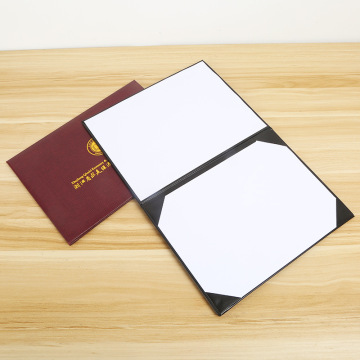 Customized Blue A5 PU Leather Graduation Certificate Folder