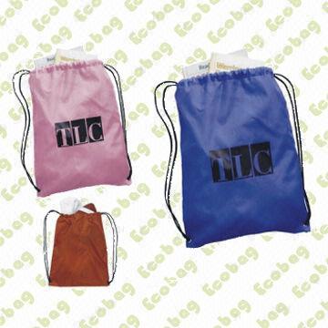 Promotional 190T/210D Polyester Fabric/Recycled PET Fabric Drawstring Bags, OEM Orders are Welcome