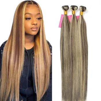 Wholesale high quality piano color hair extensions, double drawn colored hair extension human hair, 6/613 piano colours hair