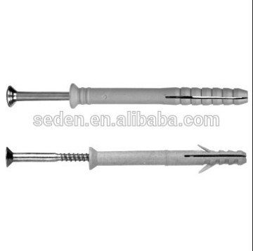 PE hammer drive anchor with wood screw