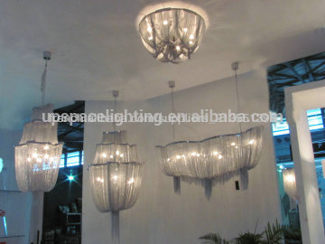 (XCP1080) China Supplier modern ceiling lamp Project LED chandelier Luxury Aluminum Chain ceiling lamp