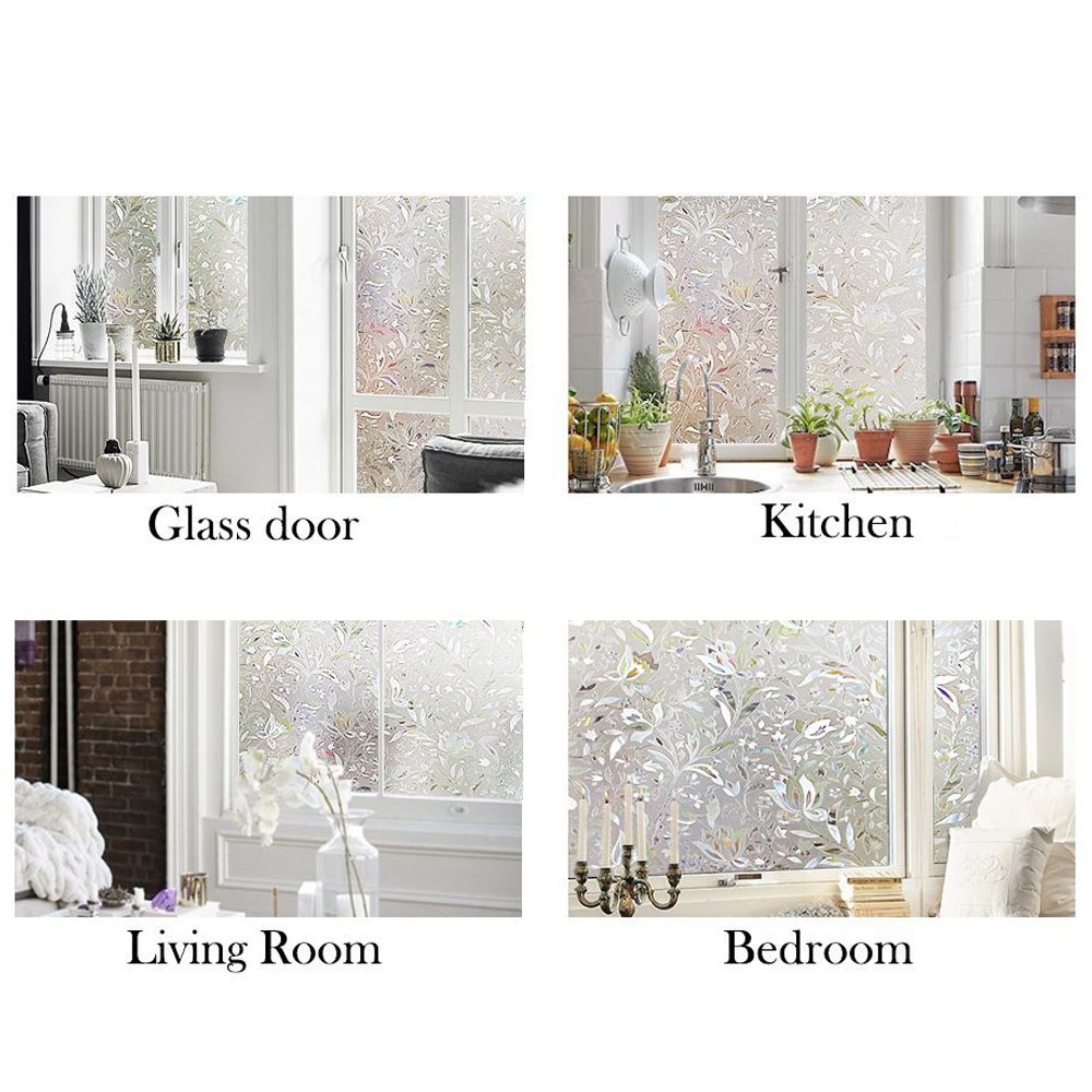 100x45cm Decorative Window Film Privacy No Glue Self Adhesive Vinyl Static Cling Privacy Glass Door Sticker Bathroom for Home