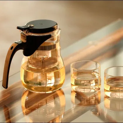 Quality-assured Brand-new Material Resisting Glass Tea pot with Tea Infuser for sale