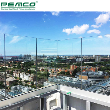 Modern Commercial U Channel Frameless Glass Balustrade