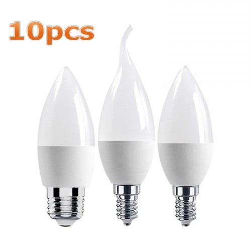 10Pcs/lot E14 E27 LED Candle Bulbs AC 220V led light chandelier Candle lamp 7W 9W Lamp You can see the internal structure