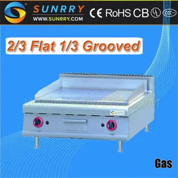 Catering equipment commercial stainless steel countertop hamburger half griddle and half grill gas griddle meats with gas fryer