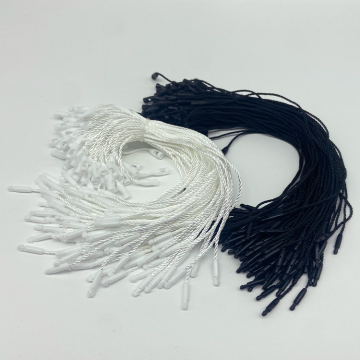 Best Selling Clothes Hanging Bullet Lock with Nylon Polyester String Lanyard Label